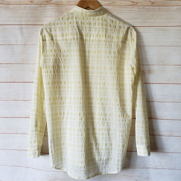 ATM Anthony Thomas Melillo Tissue Cotton Checkered Long Sleeve Blouse Shirt - Picture 5 of 9